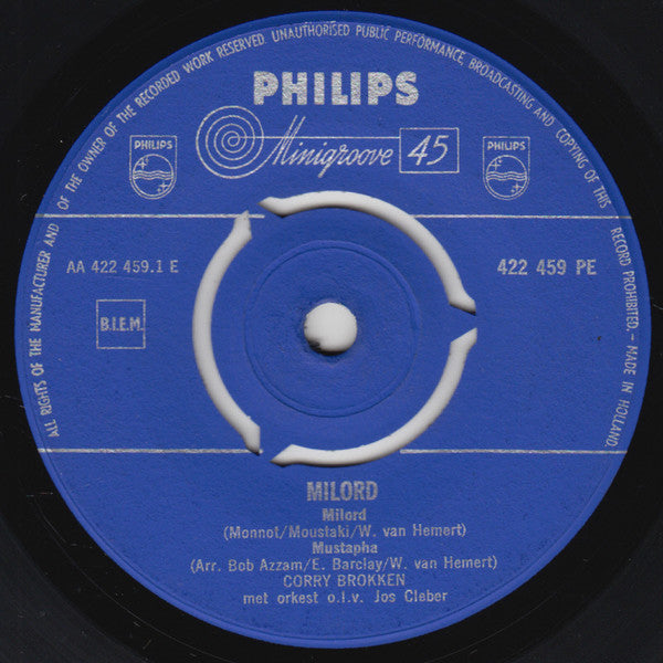 Corry Brokken : Milord (7", EP)