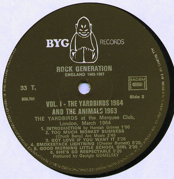 The Animals + The Yardbirds : Rock Generation Volume 1 - The Animals 1963 + The Yardbirds 1964 (LP, Comp)