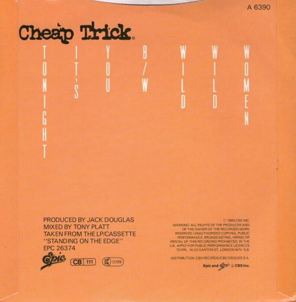 Cheap Trick : Tonight It's You (7", Single)