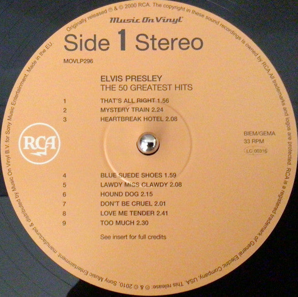 Elvis Presley : The 50 Greatest Hits (3xLP, Comp)