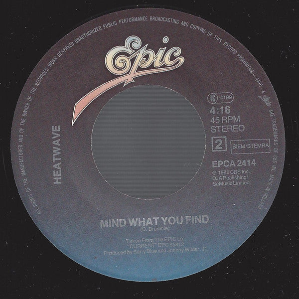 Heatwave : Lettin' It Loose (7", Single)