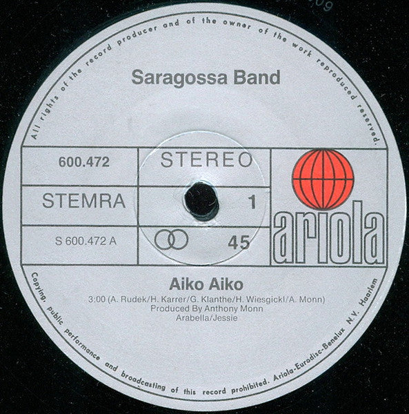 Saragossa Band : Aiko Aiko (12", Single)