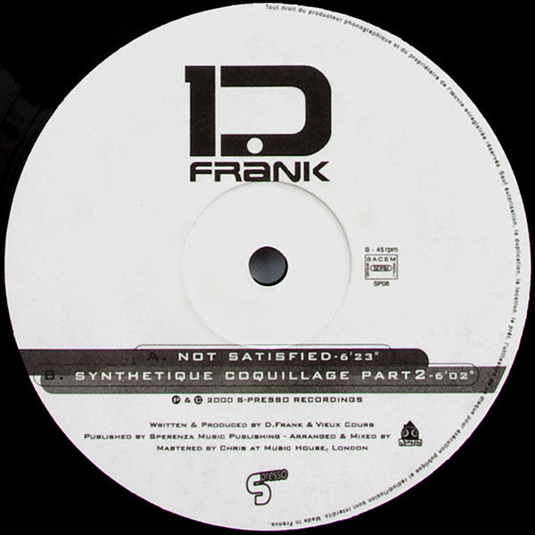 D.Franck : Not Satisfied (12")