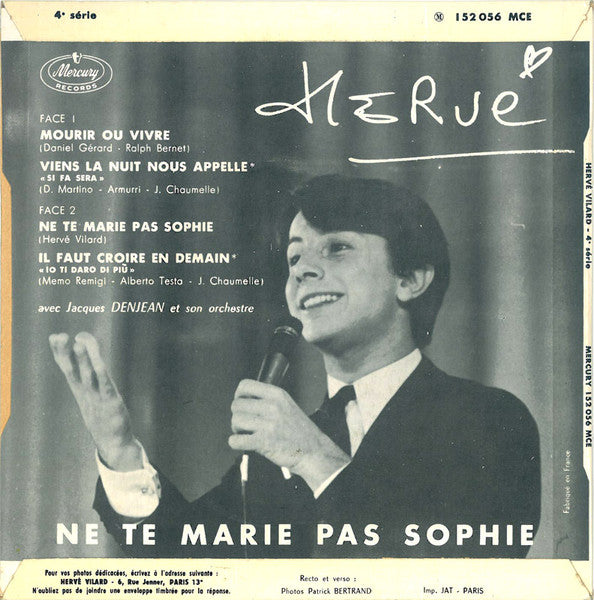 Hervé Vilard : Mourir Ou Vivre (7", EP, Mono)