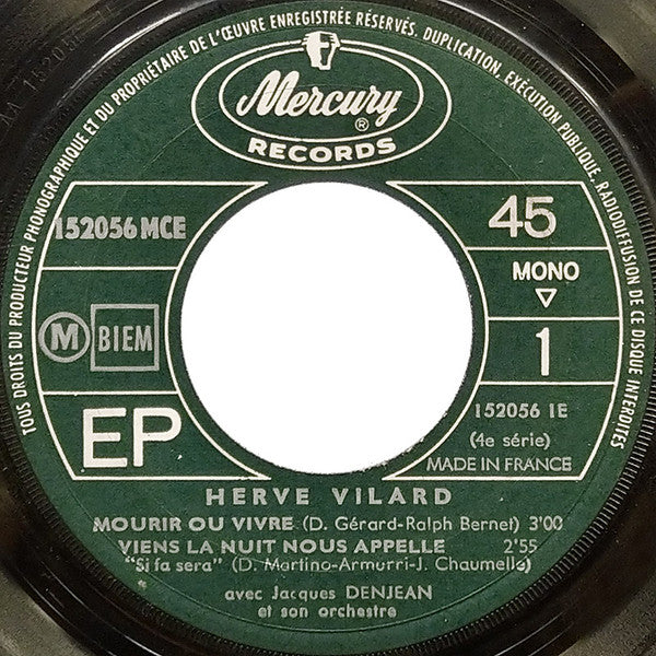 Hervé Vilard : Mourir Ou Vivre (7", EP, Mono)