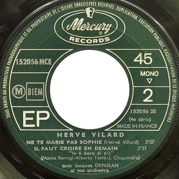 Hervé Vilard : Mourir Ou Vivre (7", EP, Mono)