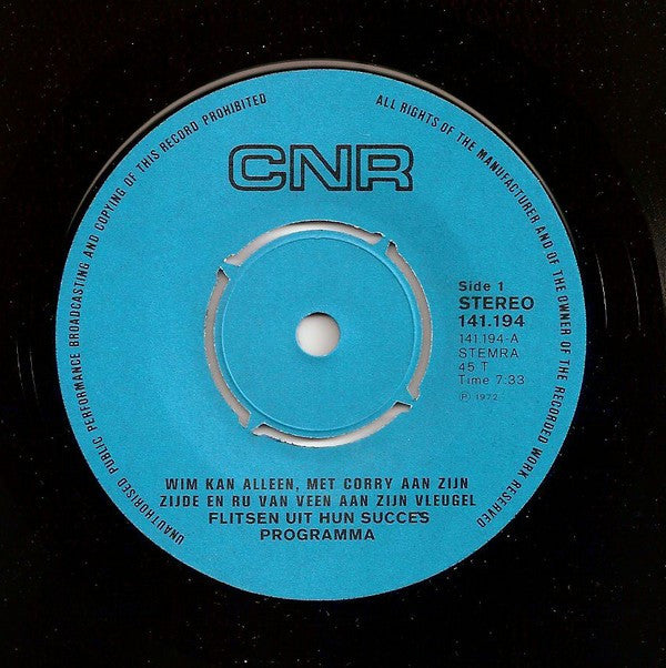 Wim Kan : Wim Kan Alleen, Met Corry Aan Zijn Zijde En Ru Van Veen Aan Zijn Vleugel - Flitsen Uit Hun Succesprogramma (7", Single)