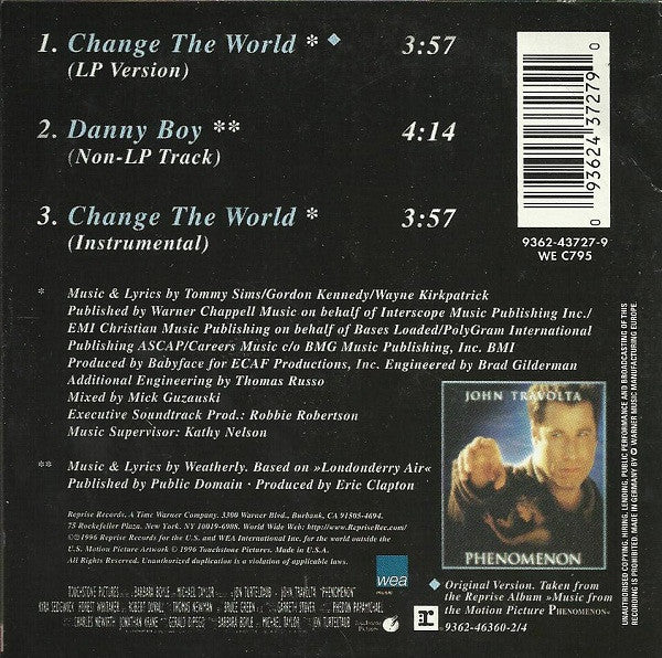 Eric Clapton : Change The World (CD, Single, Car)