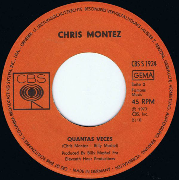 Chris Montez : No One Knew (7", Single)