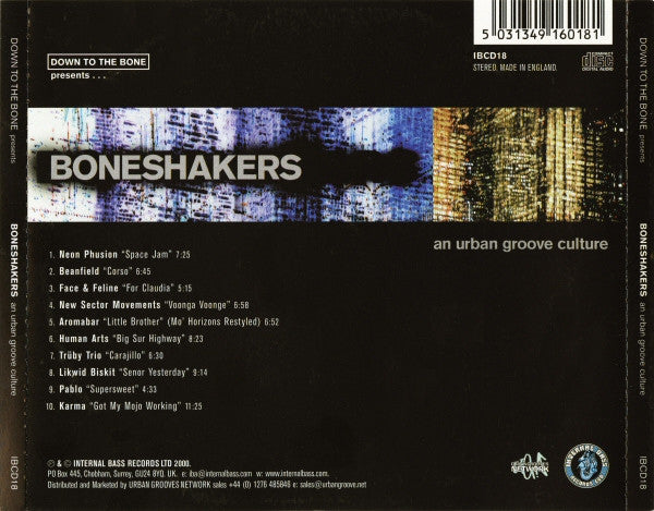 Down To The Bone : Boneshakers (An Urban Groove Culture) (CD, Comp)