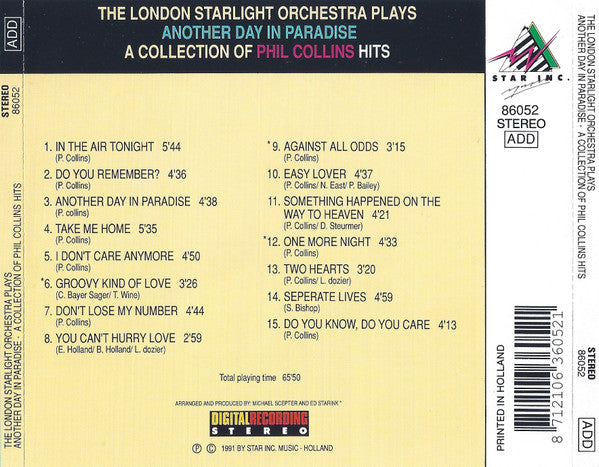 London Starlight Orchestra : Another Day In Paradise (A Collection Of Phil Collins Hits) (CD)