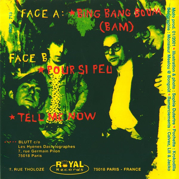 Blutt : Bing Bang Boum (Bam) (7")