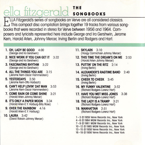 Ella Fitzgerald : The Songbooks (CD, Comp, RE)