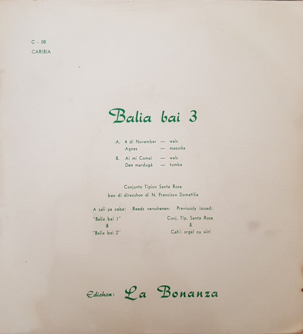 Tipico Santa Rosa : Balia Bai 3 (7", EP)