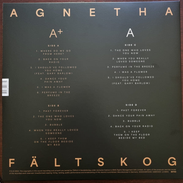 Agnetha Fältskog : A+ (LP, Album + LP, Album, RE + Dlx, Ltd, Cry)
