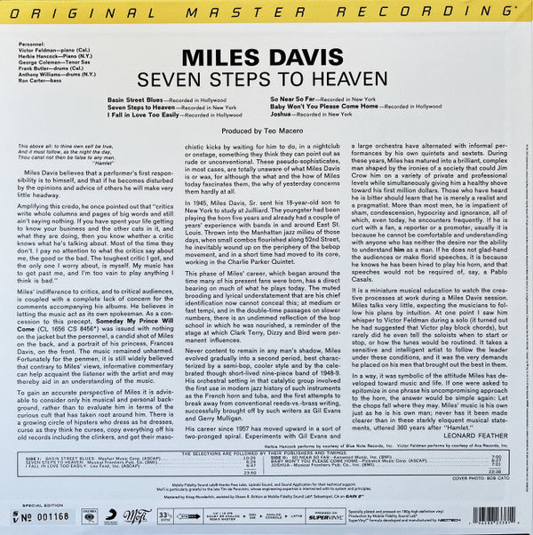 Miles Davis : Seven Steps To Heaven (LP, Album, Num, RE, RM, S/Edition, Sup)