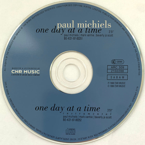 Paul Michiels : One Day At A Time (CD, Single)