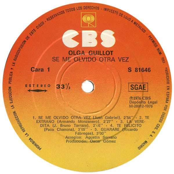 Olga Guillot : Se Me Olvidó Otra Vez (LP, Album)