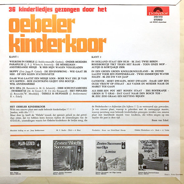 Oebeler Kinderkoor : 36 Kinderliedjes Gezongen Door Het Oebeler Kinderkoor (LP, Album)