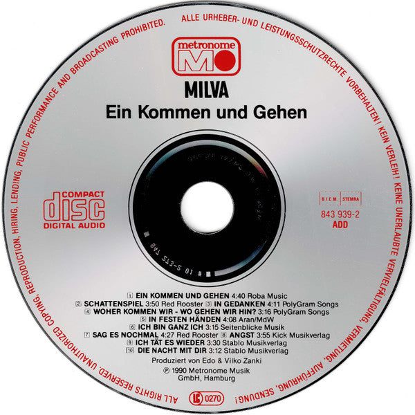 Milva : Ein Kommen Und Gehen (CD, Album)