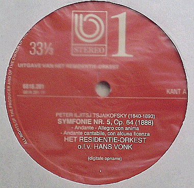 Pyotr Ilyich Tchaikovsky, Residentie Orkest, Hans Vonk : Symfonie Nr. 5, Op. 64 (1888) (LP, Album)