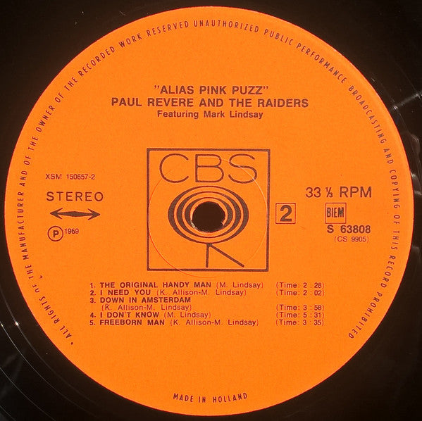 Paul Revere & The Raiders Featuring Mark Lindsay : Alias Pink Puzz (LP, Album)