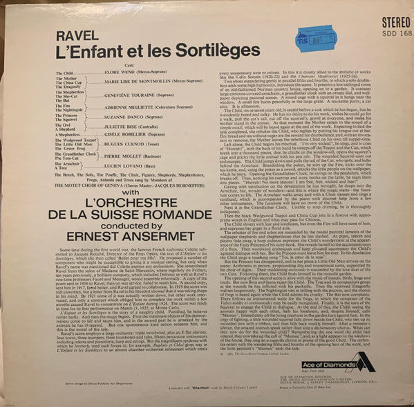 Maurice Ravel / Motet Choir Of Geneva, L'Orchestre De La Suisse Romande, Ernest Ansermet : L'Enfant Et Les Sortilèges (LP, RE)
