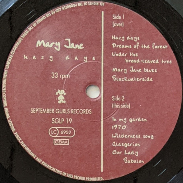 Mary Jane (3) : Hazy Days (LP, Album)