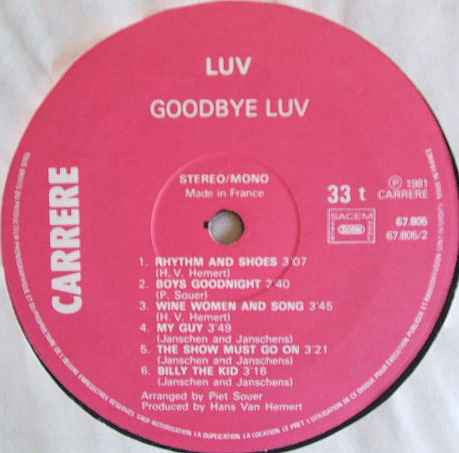Luv' : Goodbye Luv' (LP, Comp)