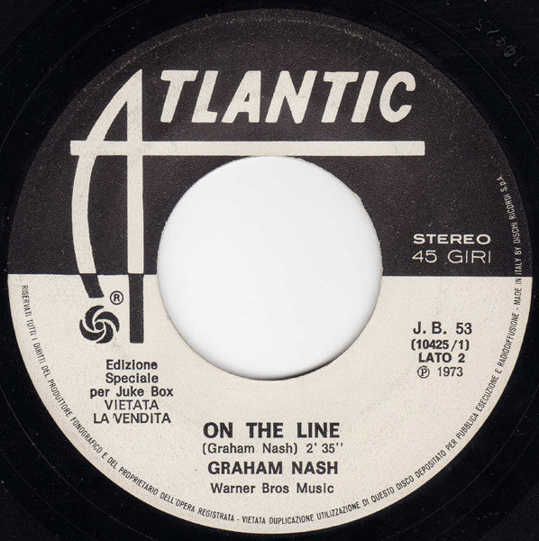 Bob Dylan / Graham Nash : On A Night Like This / On The Line (7", Jukebox)