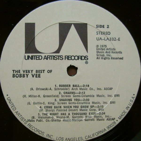 Bobby Vee : The Very Best Of Bobby Vee (LP, Comp)