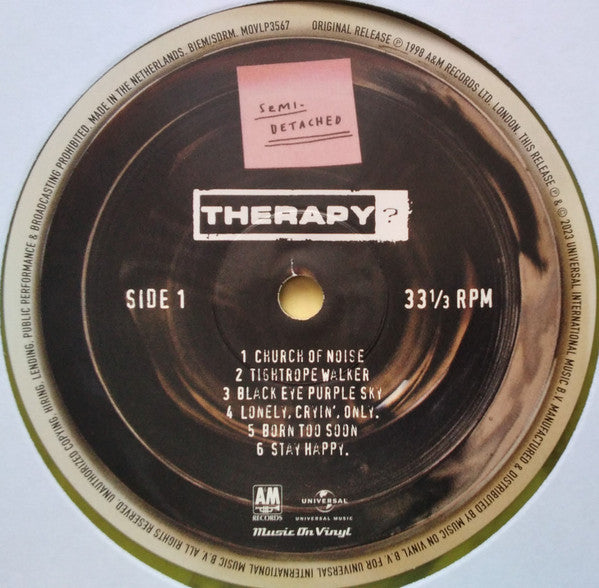 Therapy? : Semi-Detached (LP, Album, RE, Yel)
