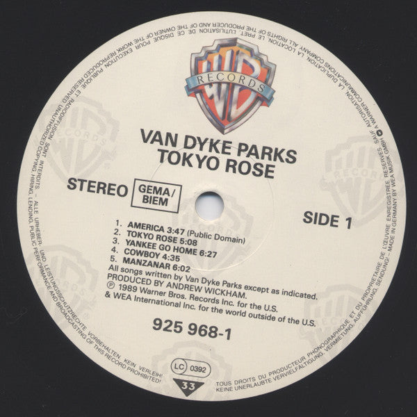 Van Dyke Parks : Tokyo Rose (LP, Album)