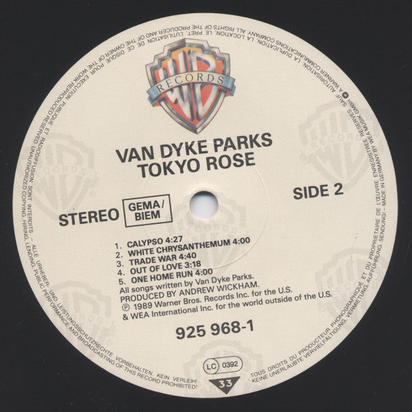 Van Dyke Parks : Tokyo Rose (LP, Album)