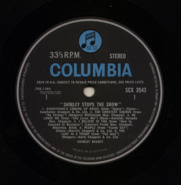 Shirley Bassey : Shirley Stops The Shows (LP, Album)