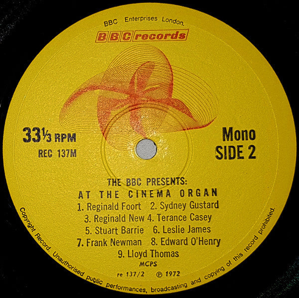 Various : The BBC Presents: At The Cinema Organ (LP, Mono)