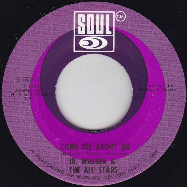 Junior Walker & The All Stars : Come See About Me / Sweet Soul (7", Single, ARP)