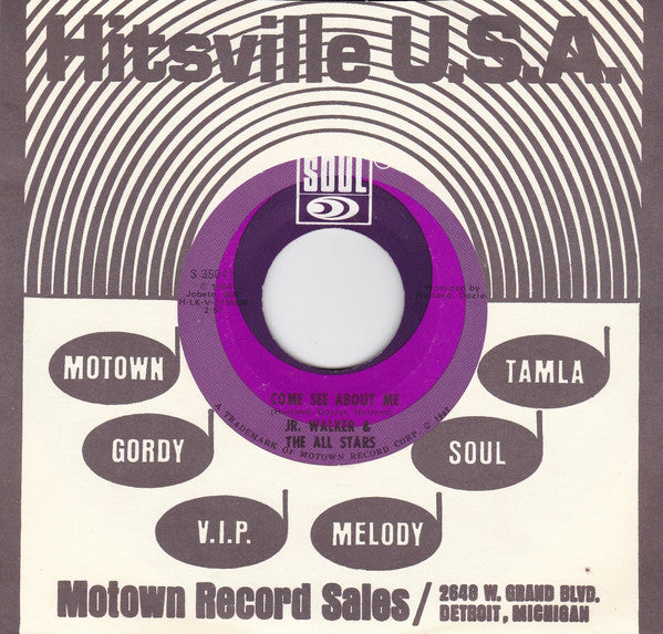 Junior Walker & The All Stars : Come See About Me / Sweet Soul (7", Single, ARP)