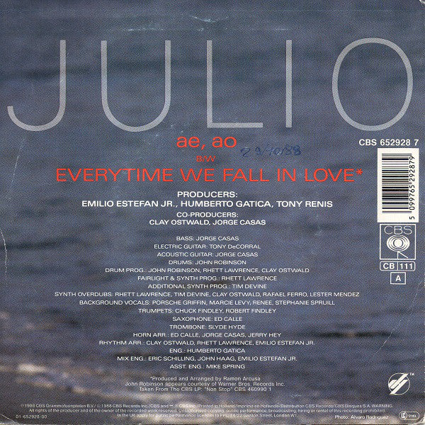 Julio Iglesias : Ae, Ao (7", Single)