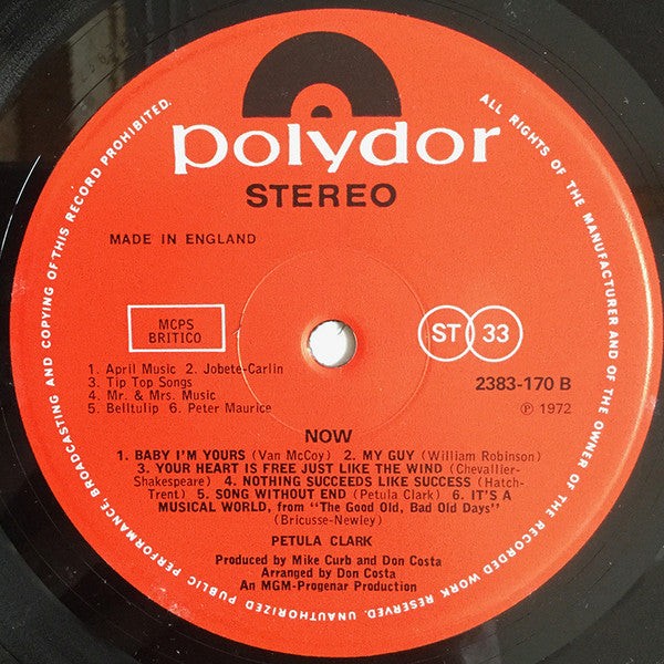 Petula Clark : Now (LP)