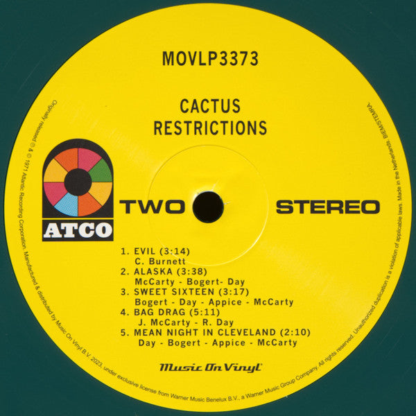 Cactus (3) : Restrictions (LP, Album, Ltd, Num, RE, 180)