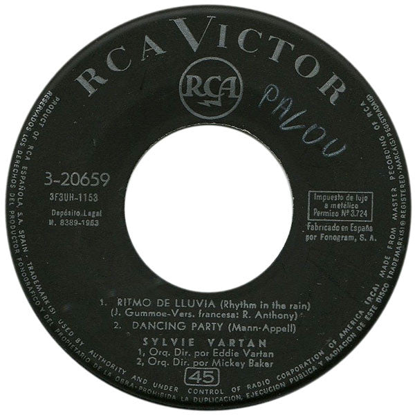 Sylvie Vartan : Ritmo De Lluvia (7", EP)
