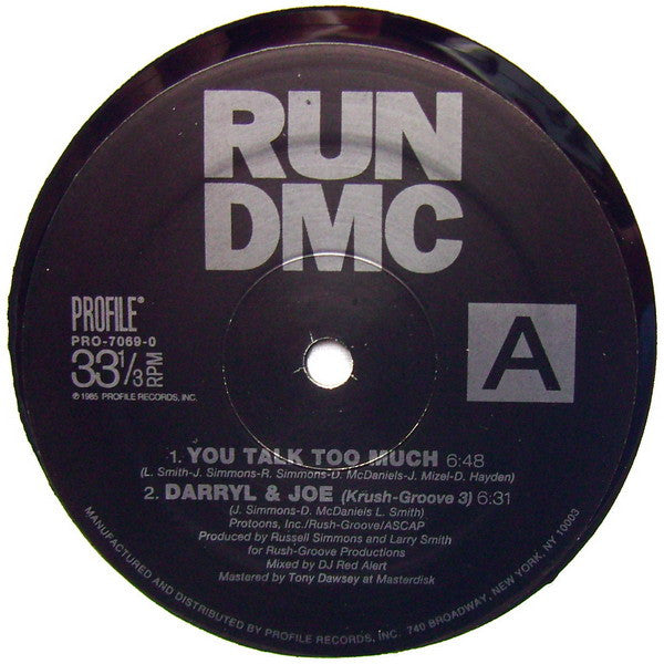 Run-DMC : You Talk Too Much / Daryll & Joe (Krush Groove 3) (12", RE)