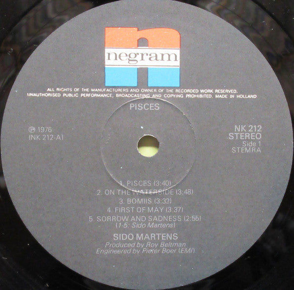 Sido Martens : Pisces (LP, Album)