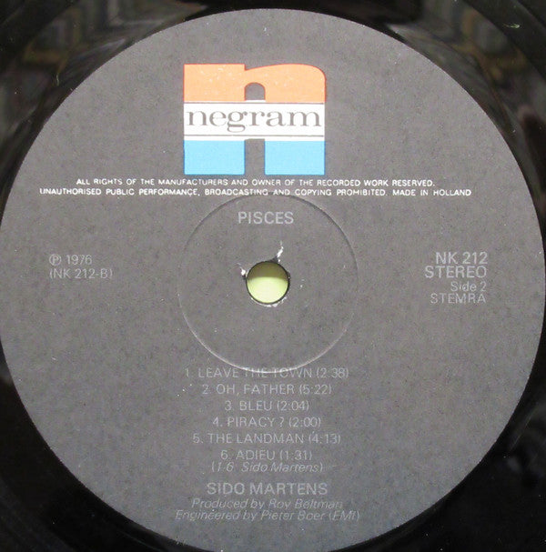 Sido Martens : Pisces (LP, Album)