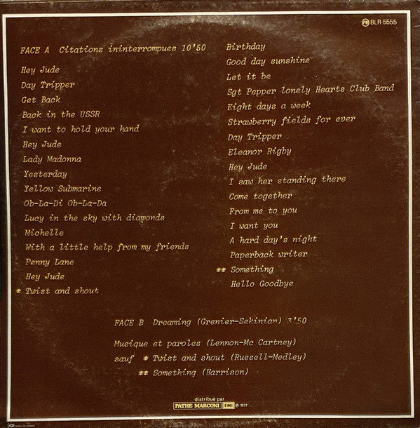 Café Crème : Unlimited Citations (12")