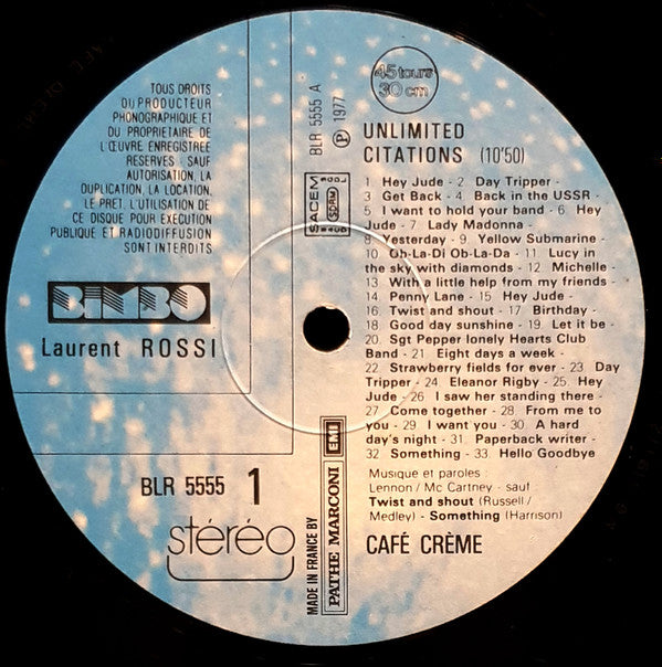Café Crème : Unlimited Citations (12")