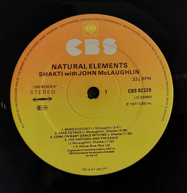 Shakti (2) With John McLaughlin : Natural Elements (LP, Album)