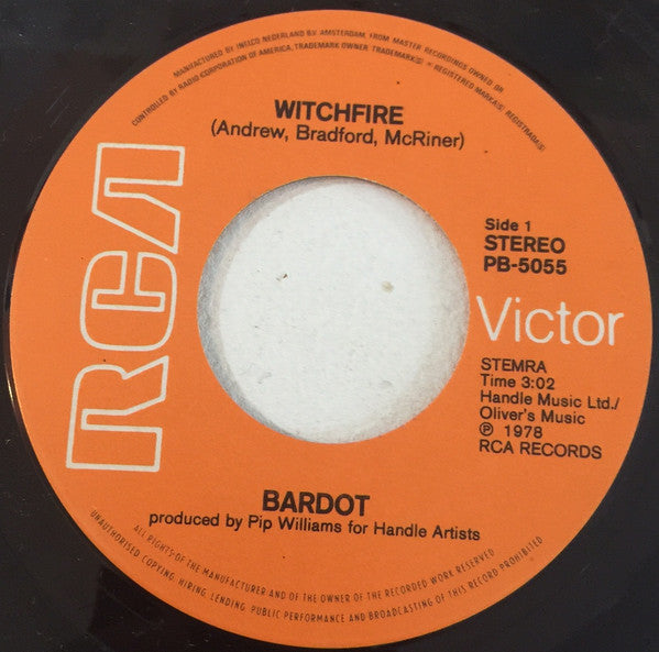 Bardot (3) : Witchfire (7", Single)