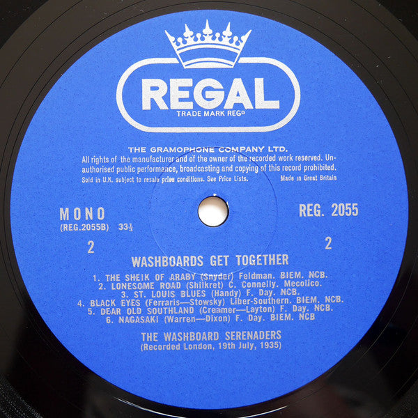 Washboard Rhythm Band / The Washboard Serenaders : Washboards Get Together (LP, Comp, Mono)